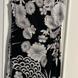 Floral Black and White Dress